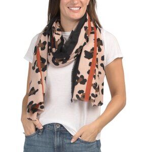 LULLA COLLECTION Beige Printed Midweight Soft Feel Scarf